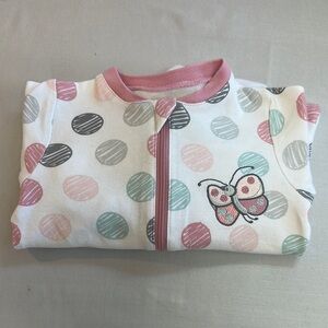 Tuffy Baby Onesie with Butterfly and Polka Dots